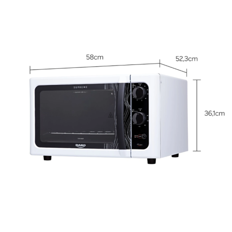 HORNO ELECTRICO DAKO SUPREME 44L BLANCO