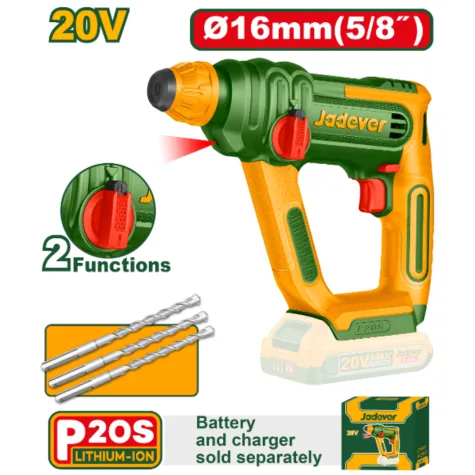 ROTOMARTILLO SDSP 1.5J 20V BL + ACC SIN BATERIA JADEVER CAJA JDLM1516